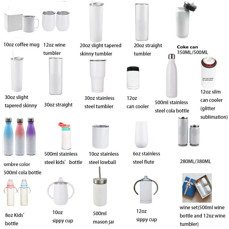 New Design 20oz Stainless Steel Sublimation Tumbler Double Walled Vacuum Insulated Straight Tumbler Sublimation Blank