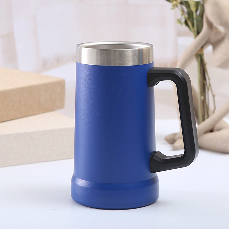 Hot Sale 700ml Double Wall Insulated Stainless Steel Beer Mug with Handle