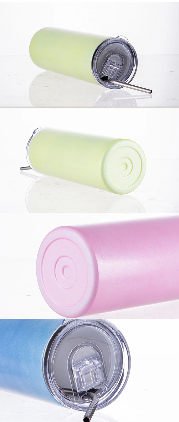 Bestsub Wholesale 20oz Vacuum Light Sensitive Sunshine Color Changing Skinny UV Color Change Sublimation Tumbler