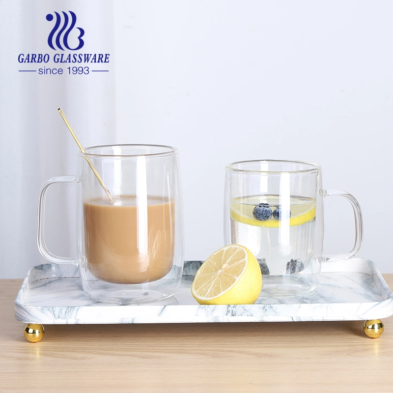 Heat Resistant High Borosilicate Glass Double Wall Glass Mug Coffee Cup