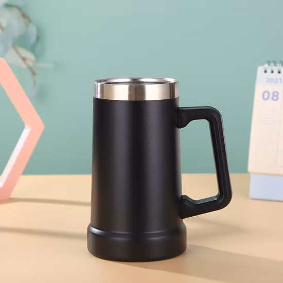 Высококачественная бразильская кофейная кружка 710 мл, оптовая продажа, большая емкость, пивная кружка из нержавеющей стали, кофейная чашка с двойными стенками и ручкой